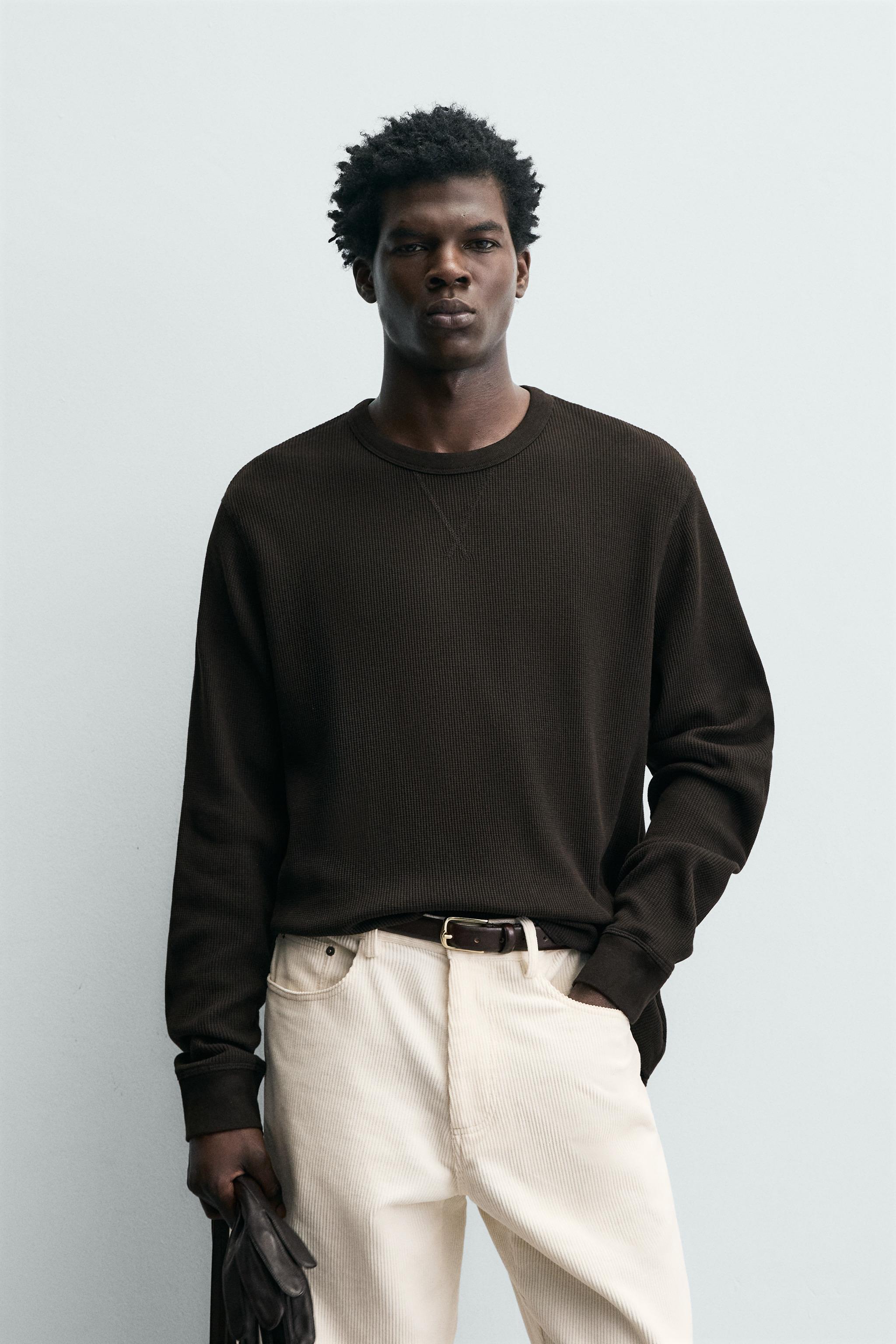 WAFFLE KNIT STRUCTURE T-SHIRT